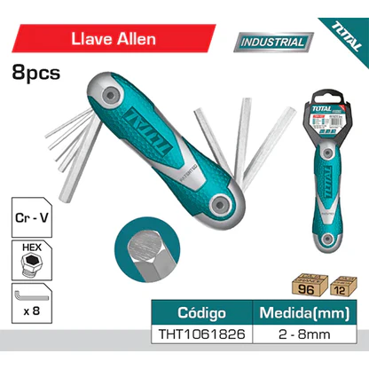Juego De Llave Hexag Navaja Ind 8PZ